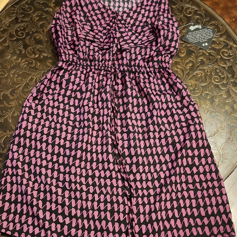 Pink and Black Patterned Dress